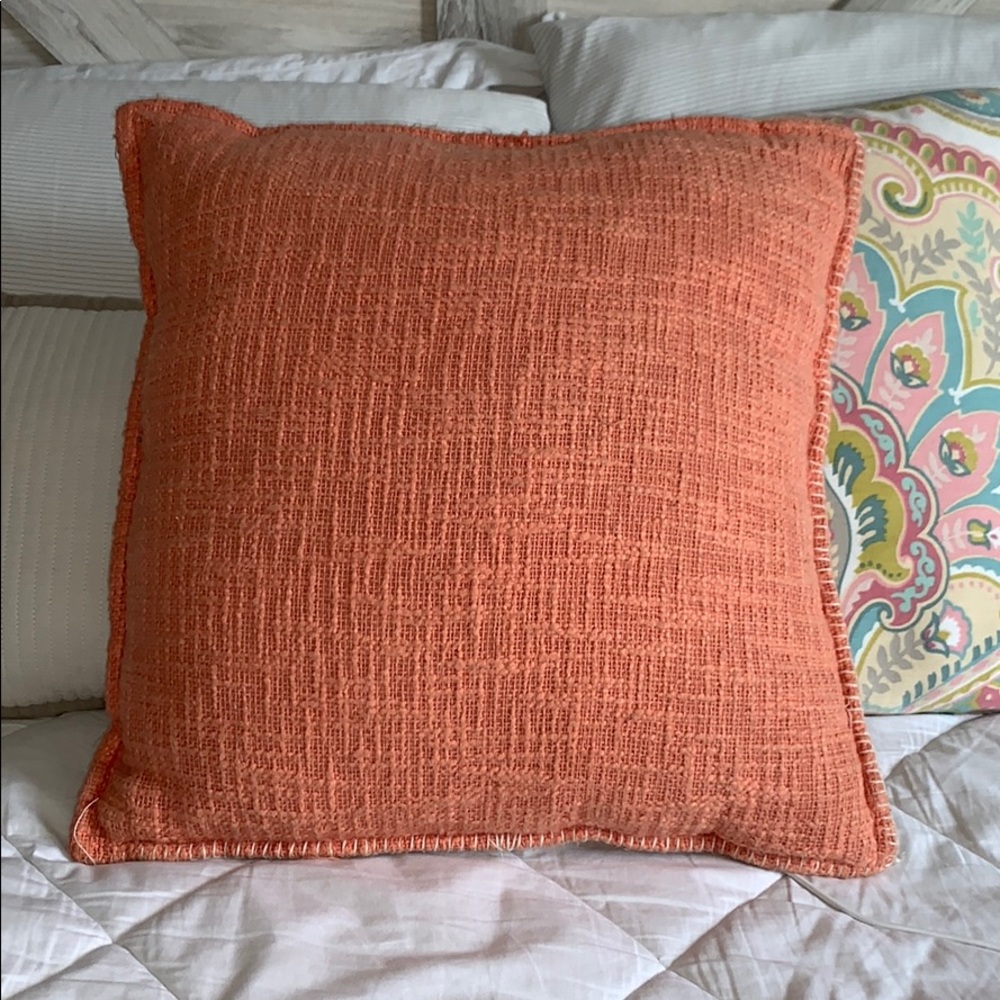 Peach/coral colored throw pillow - Picture 1 of 3